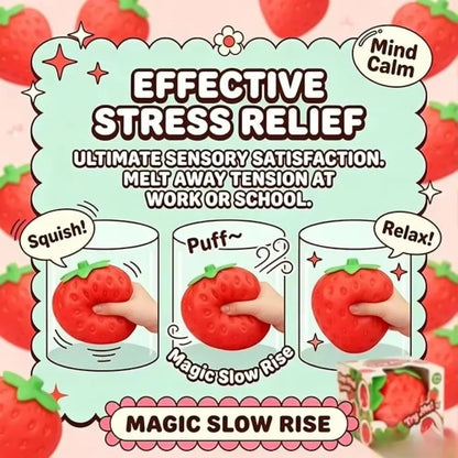 Jumbo Strawberry Squeeze Ball - Anti-Anxiety Sensory Fidget Toy for Adult
