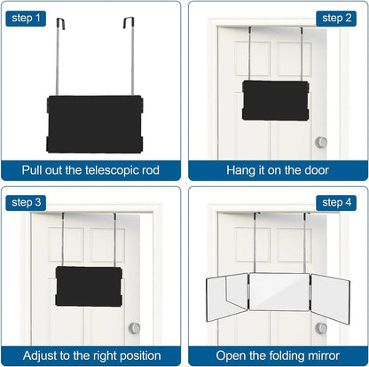 Black 360° Trifold Adjustable Mirror