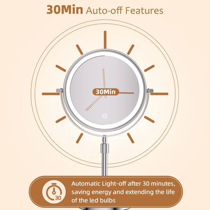 8-Inch Lighted Magnifying Makeup Mirror
