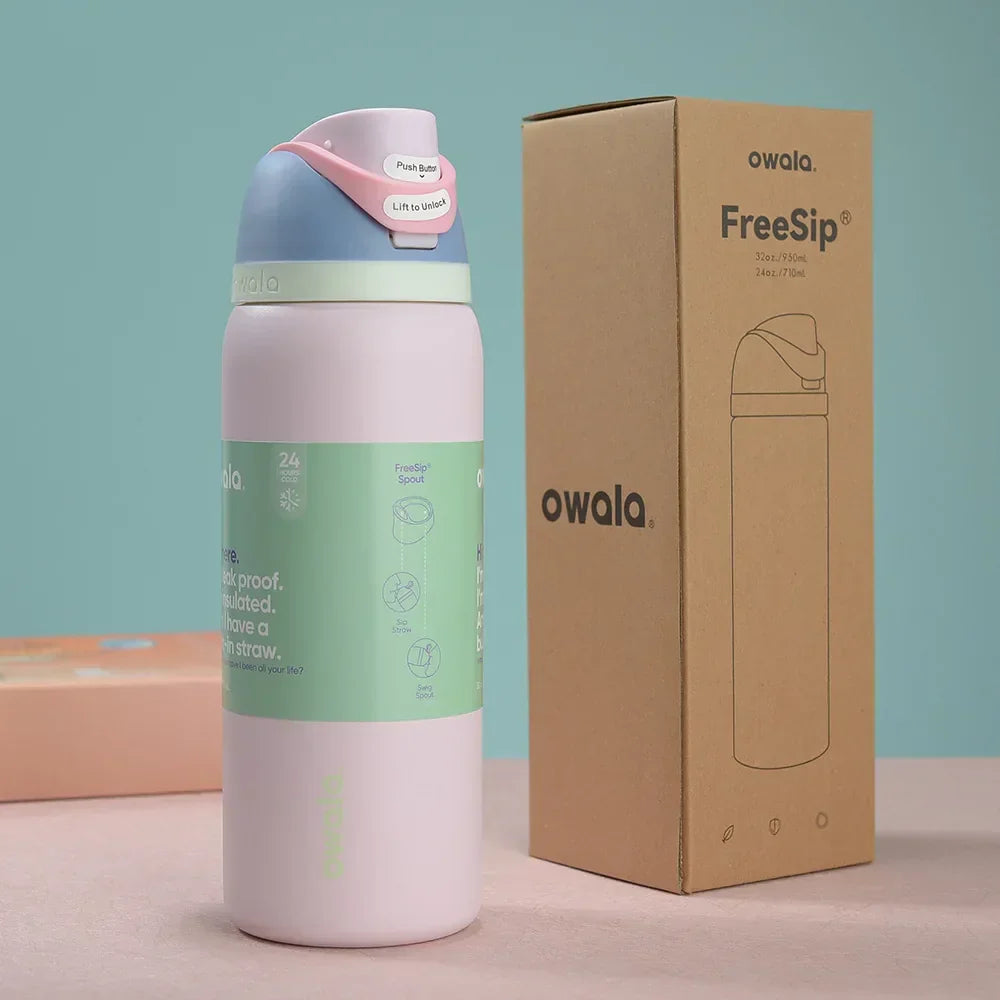 Owala FreeSip Black and White Bottle