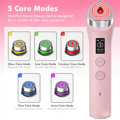 5 Modes RF Facial Beauty Device, Anti-Aging Skin Tightening Massager for Pore Refining & Skincare Absorption
