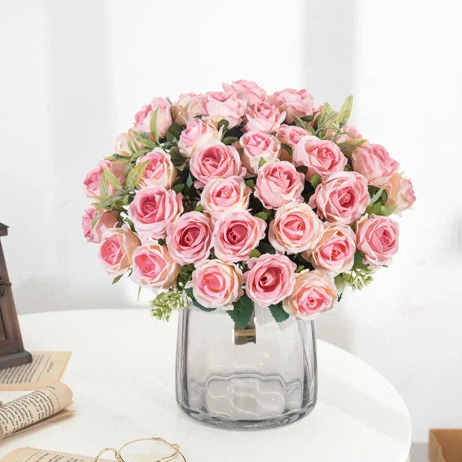 Silk White Rose Flower Bundle