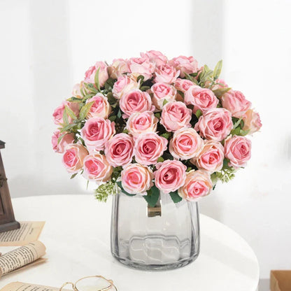 Silk White Rose Flower Bundle
