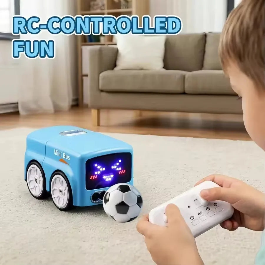 Kid Smart RC Magic Mini Bus Intelligent Remote Control Gesture Sensing Induction Follow Car Animation Funny Auto ExpressionsToy
