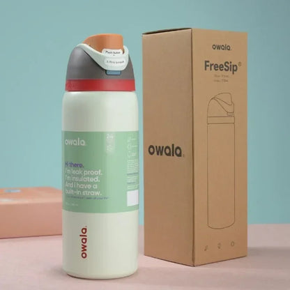 Owala FreeSip White Engraved Bottle
