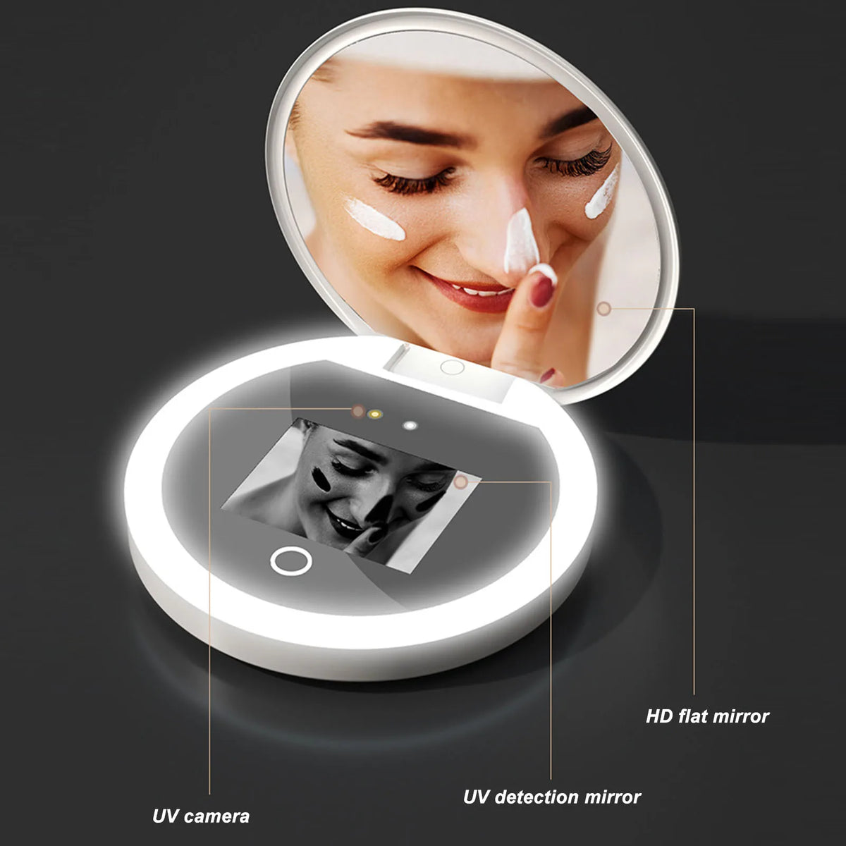 UV Sunscreen Testing Makeup Mirror