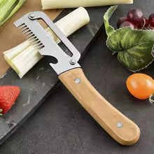 Ergonomic Peeling Knife with Wooden Handle, Stainless Steel Vegetable Peeler with Wooden Handle,