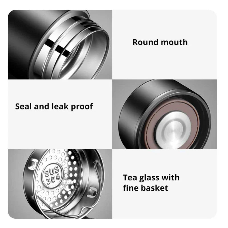 Black Smart Thermos Bottle 500ml