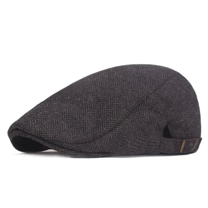 Men Retro Herringbone Newsboy Cap
