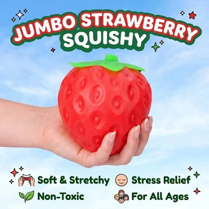 Jumbo Strawberry Squeeze Ball - Anti-Anxiety Sensory Fidget Toy for Adult
