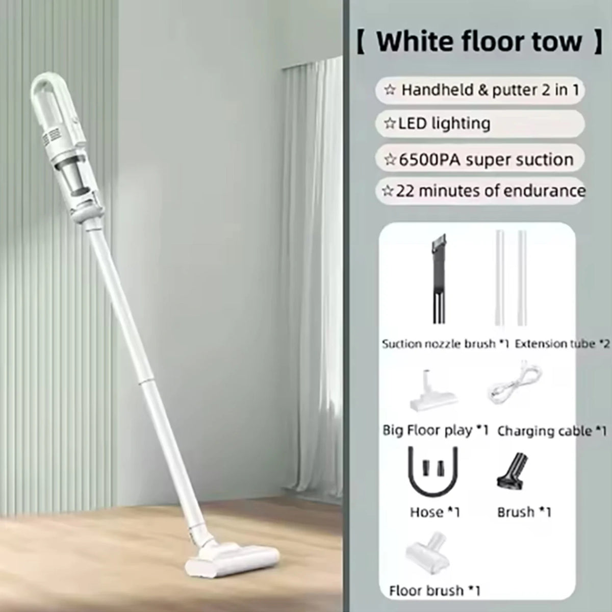 Multifunction Home-appliance 8500Pa Cleaning Machine Powerful Wireless Car Vacuum Cleaner Metal Strainer Portable Handheld