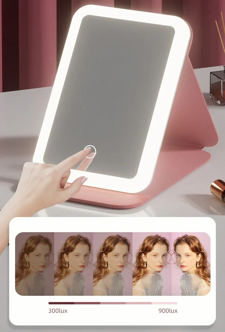 Portable LED Touch Travel Mirror