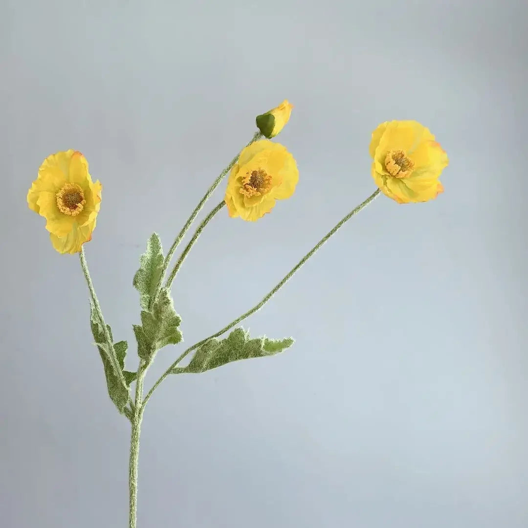 Artificial Flowers Fake Poppy Silk Flowers Long Stem Housewarming Garden Table Wedding DIY Party Wedding Bridal Bouquet Decor