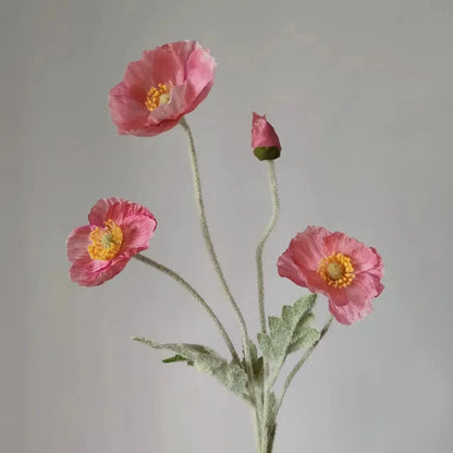 Artificial Flowers Fake Poppy Silk Flowers Long Stem Housewarming Garden Table Wedding DIY Party Wedding Bridal Bouquet Decor
