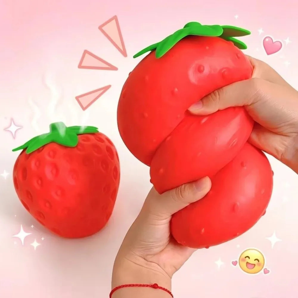 Jumbo Strawberry Squeeze Ball - Anti-Anxiety Sensory Fidget Toy for Adult