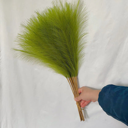 10Pcs Artificial Flowers Fluffy Pampas Grass Decor Fake Plant Reed Flower for Wedding Boho Bouquet Office Hotel Vase Decoration