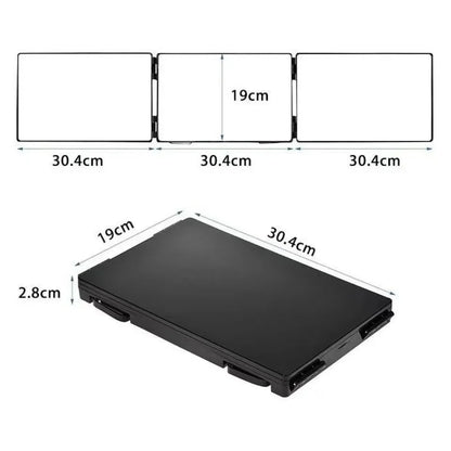 Retractable Adjustable Folding Three-Mirror