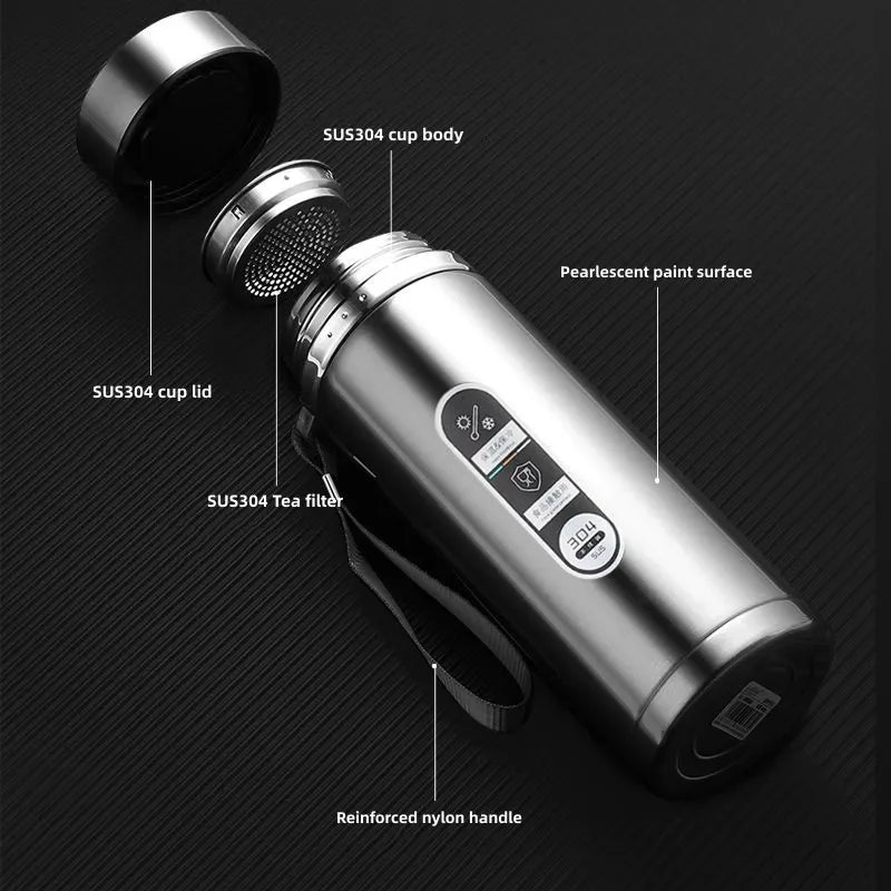 LED Stainless Steel Thermos Bottle