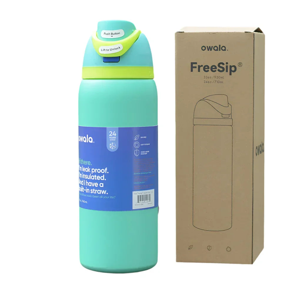 Owala FreeSip Blue Bow Tie Bottle