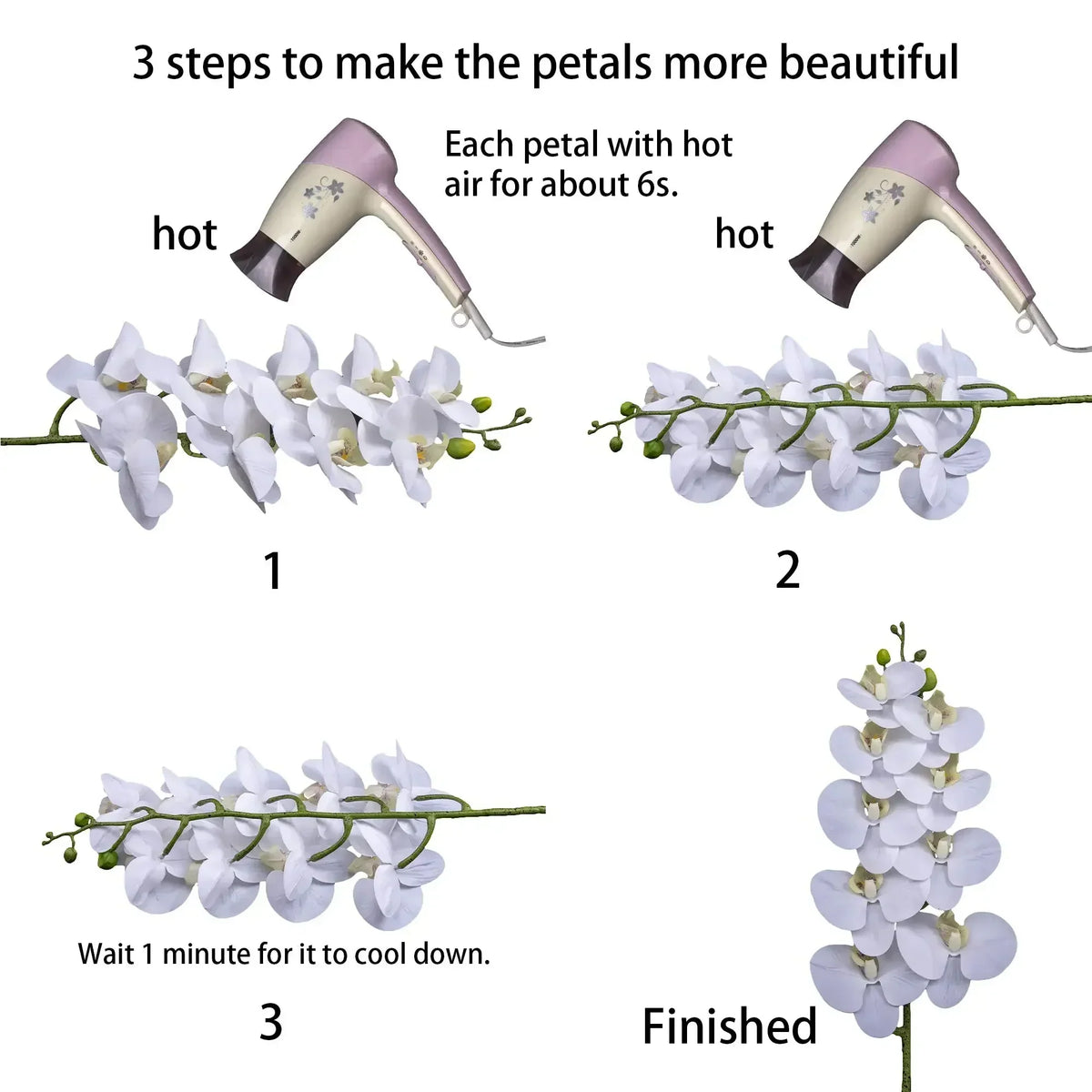 Faux Orchid Flower Branch Decor