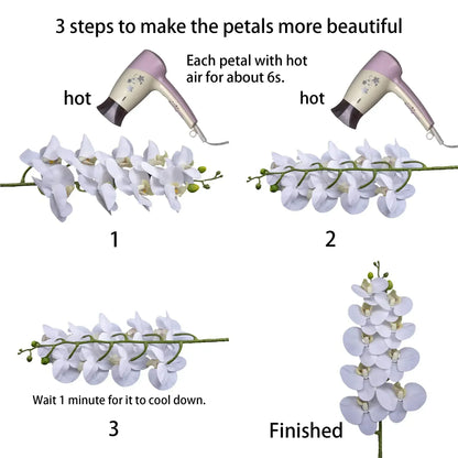 Faux Orchid Flower Branch Decor