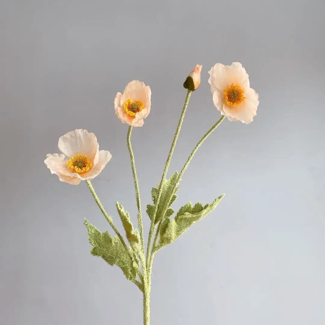 Artificial Flowers Fake Poppy Silk Flowers Long Stem Housewarming Garden Table Wedding DIY Party Wedding Bridal Bouquet Decor