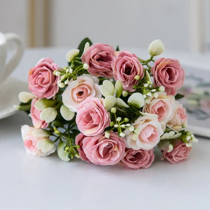 Silk Rose Bouquet Floral Decor