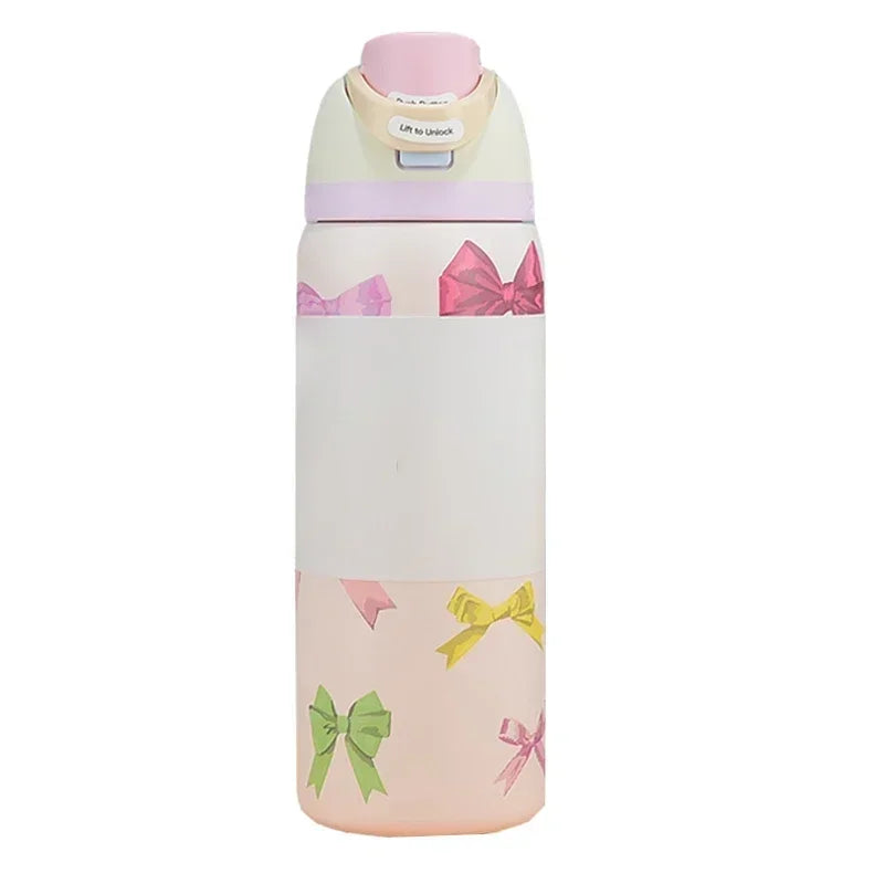 Owala BPA-Free insulated Straw Water Bottle - Flower Pink
