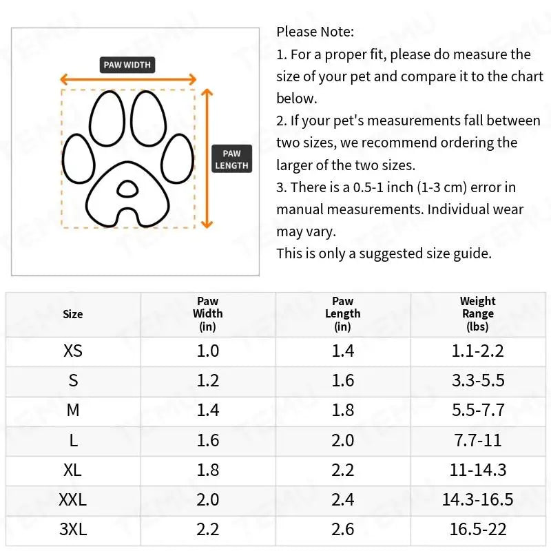 Water-Resistant Dog Shoes Set