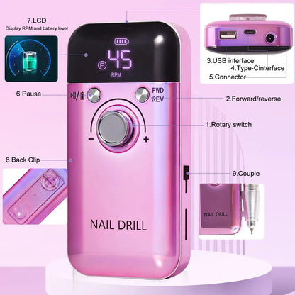 Professional 45000RPM Electric Nail Drill