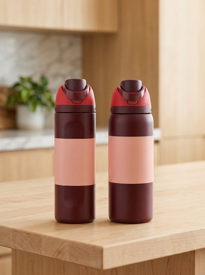 Insulated Water Bottle with Straw - Leak Proof Steel Cup