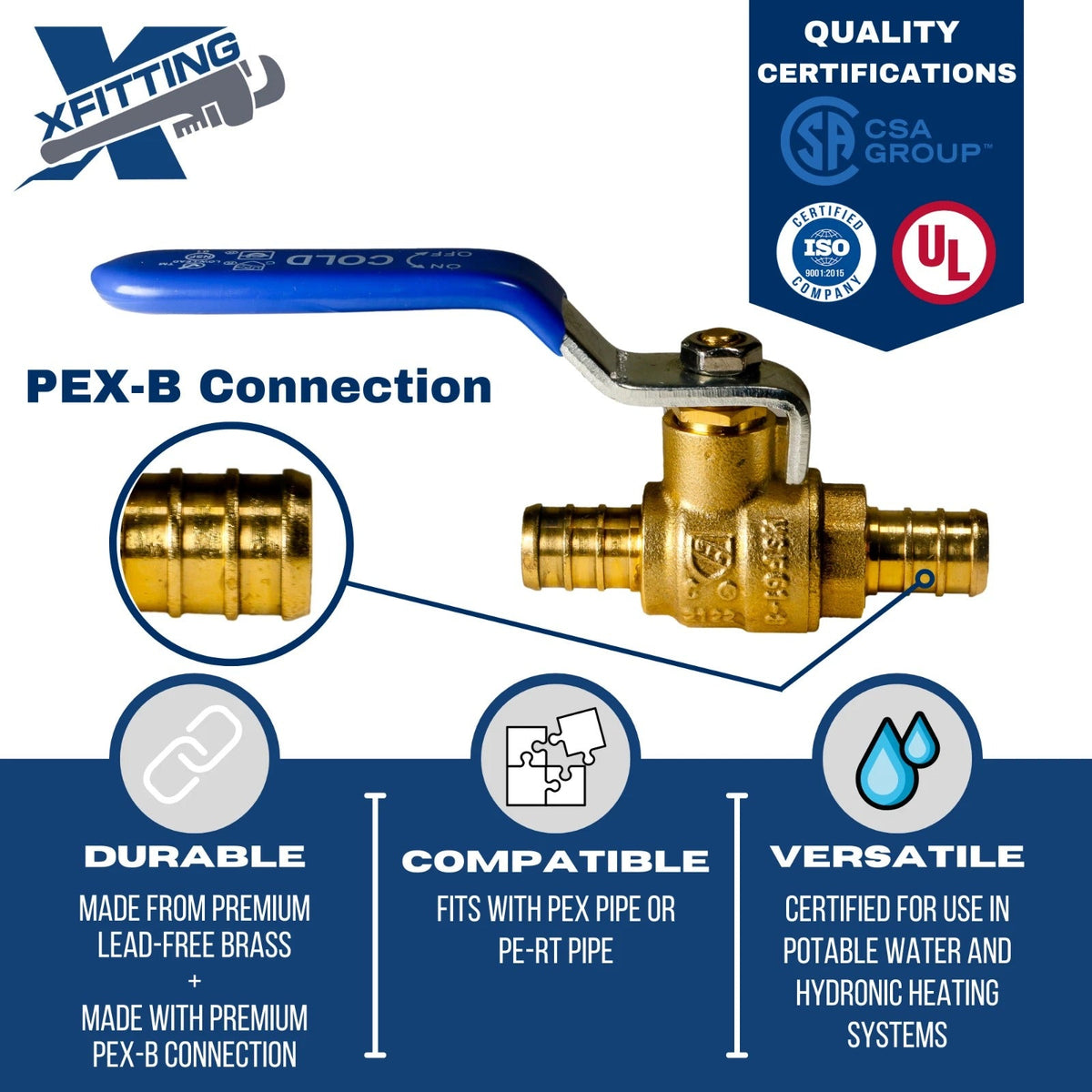 10-Pack PEX-B Ball Valves