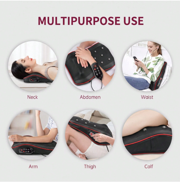 Multipurpose heated massager for neck back waist arm thigh and calf