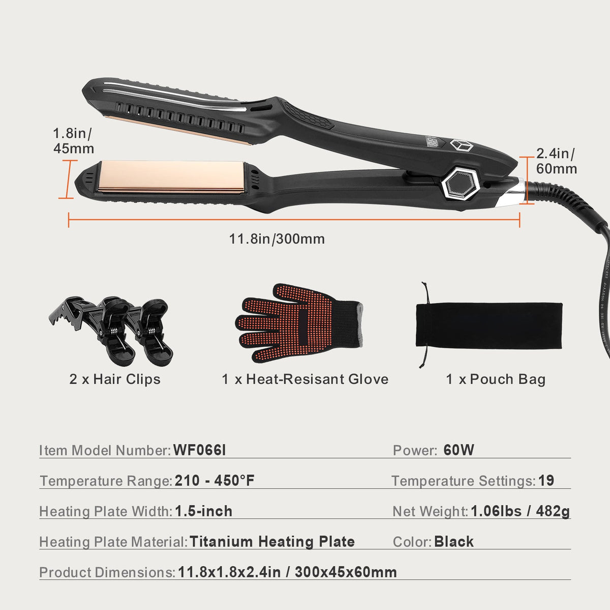 VEVOR Hair Straightener Voltage 110V 240V For Salon Home Travel Use