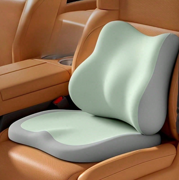 Mint green ergonomic car seat support set