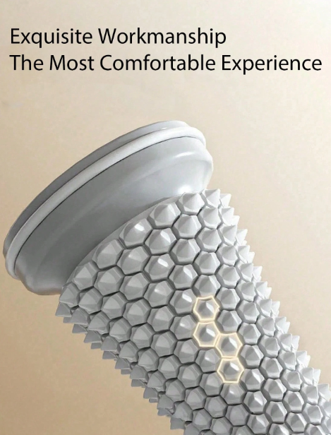 Close-up of textured plantar foot massage roller