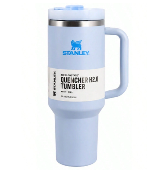 Stanley Quencher 40oz Ice Blue tumbler with handle