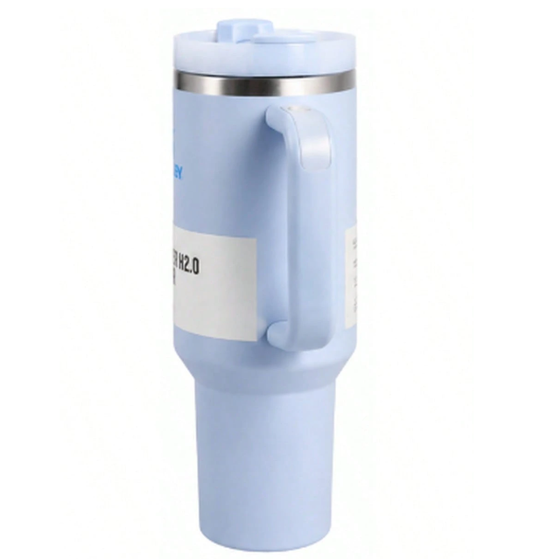Stanley Quencher 40oz Ice Blue tumbler side view