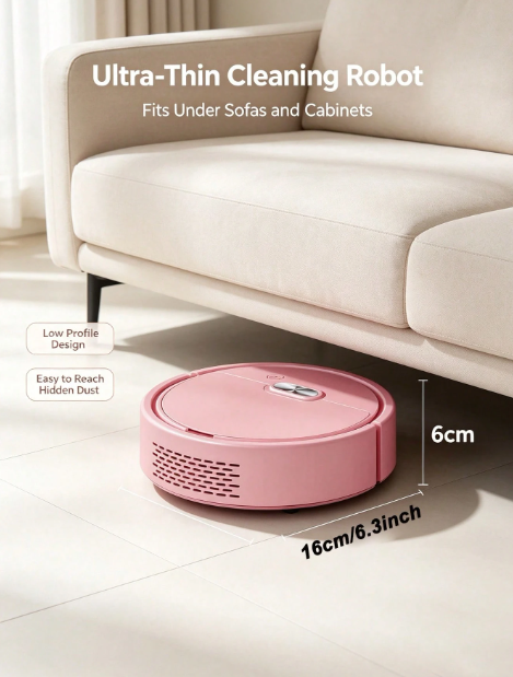 Mini robot vacuum cleaner under sofa